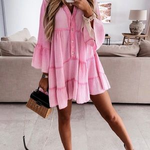V Neck ruffle dress